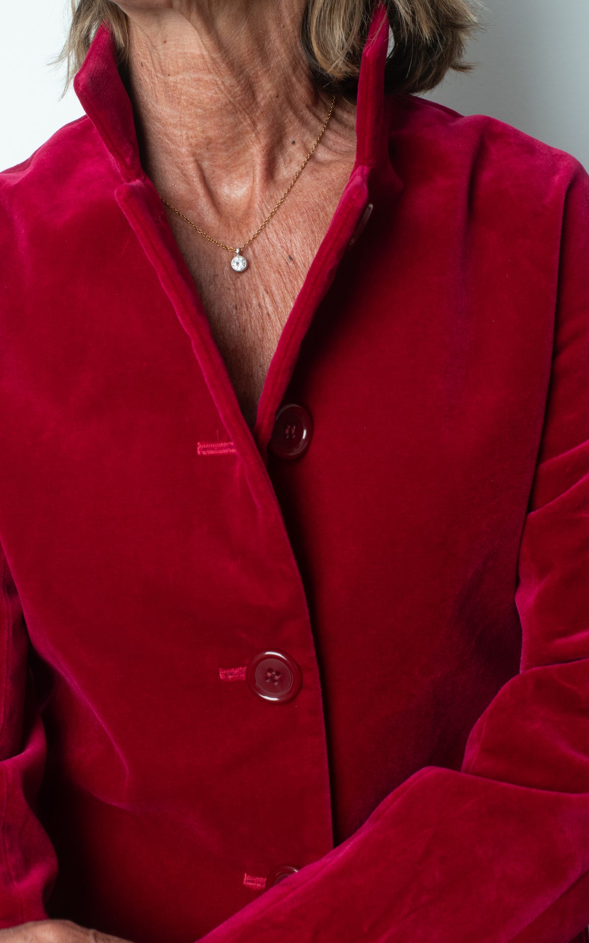 Blazer de tercipelo frambuesa