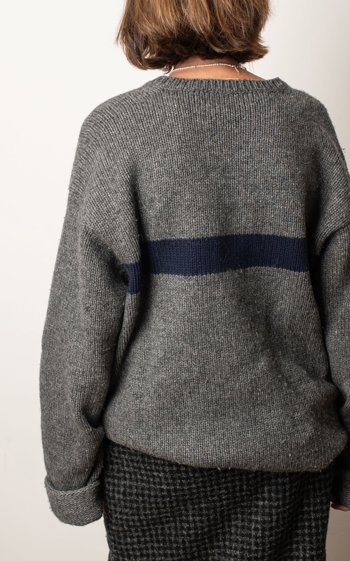 Jersey gris y azul