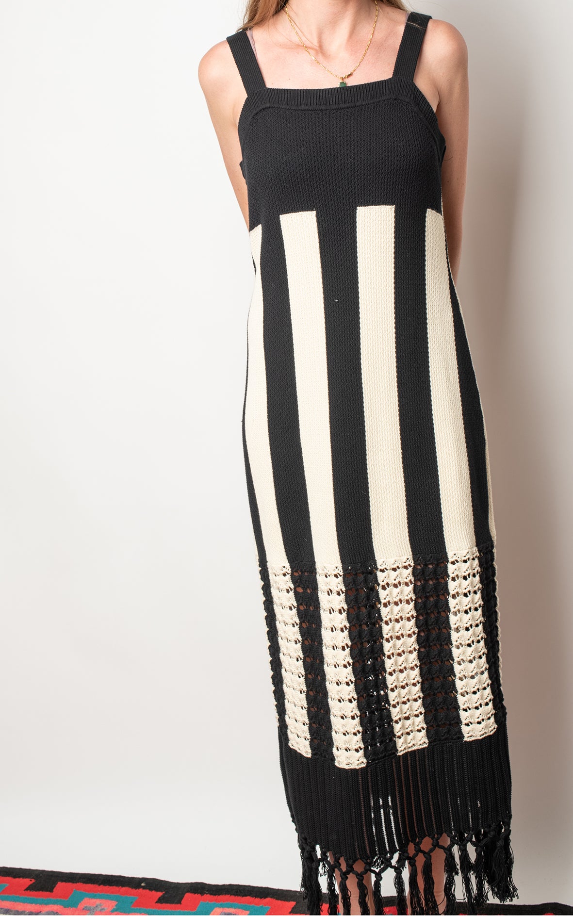 Vestido punto blanco y negro