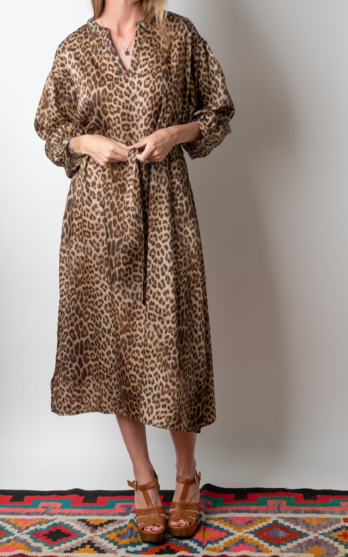 Vestido animal print con cinturon