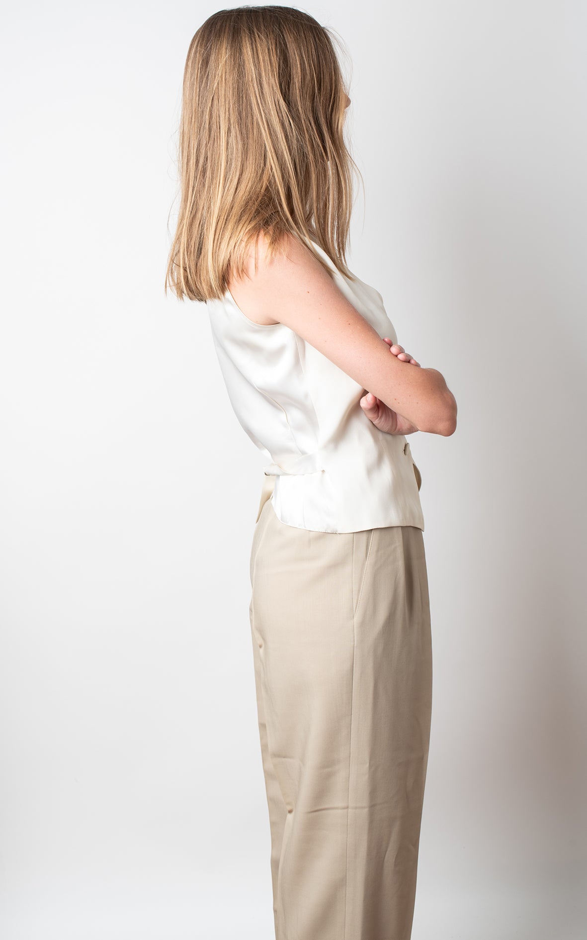 Pantalones pinzas beige