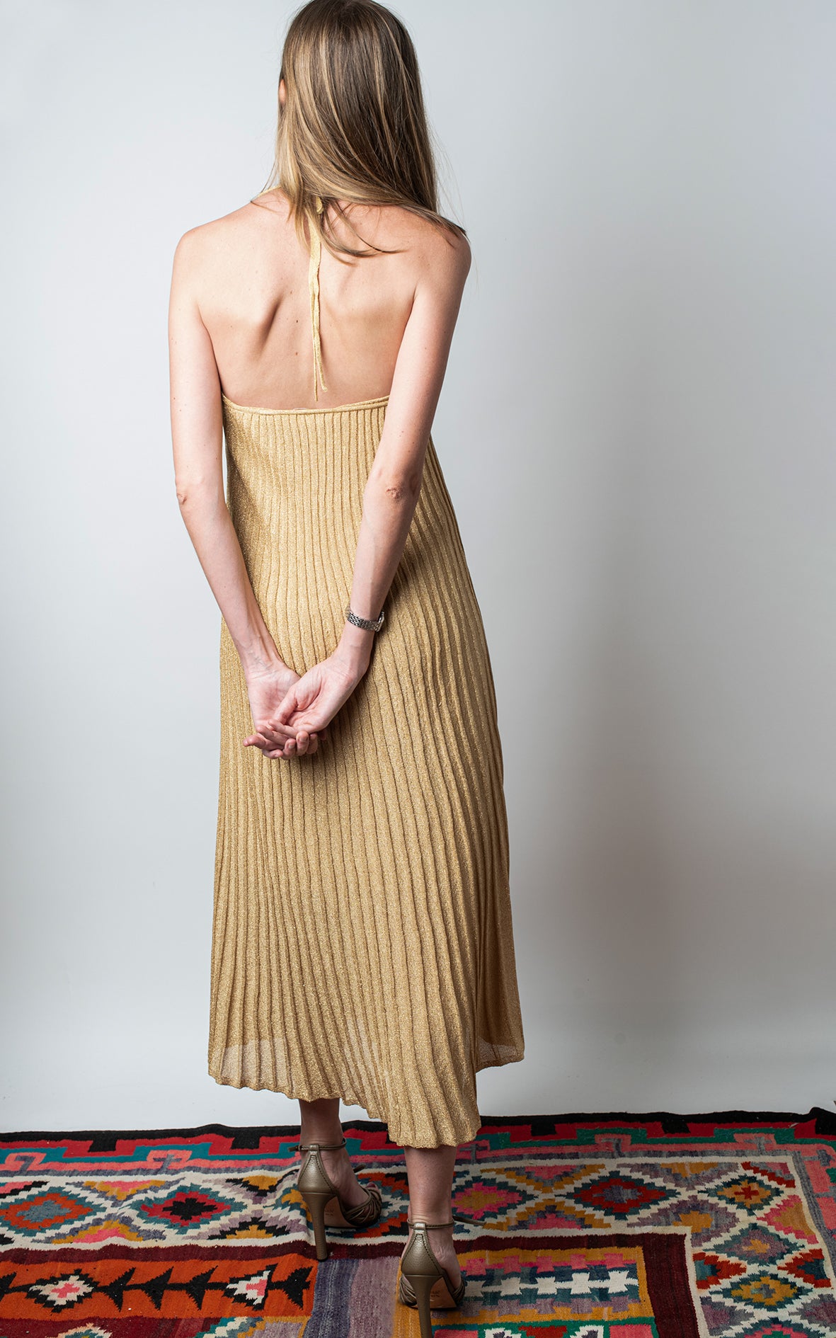 Vestido punto dorado