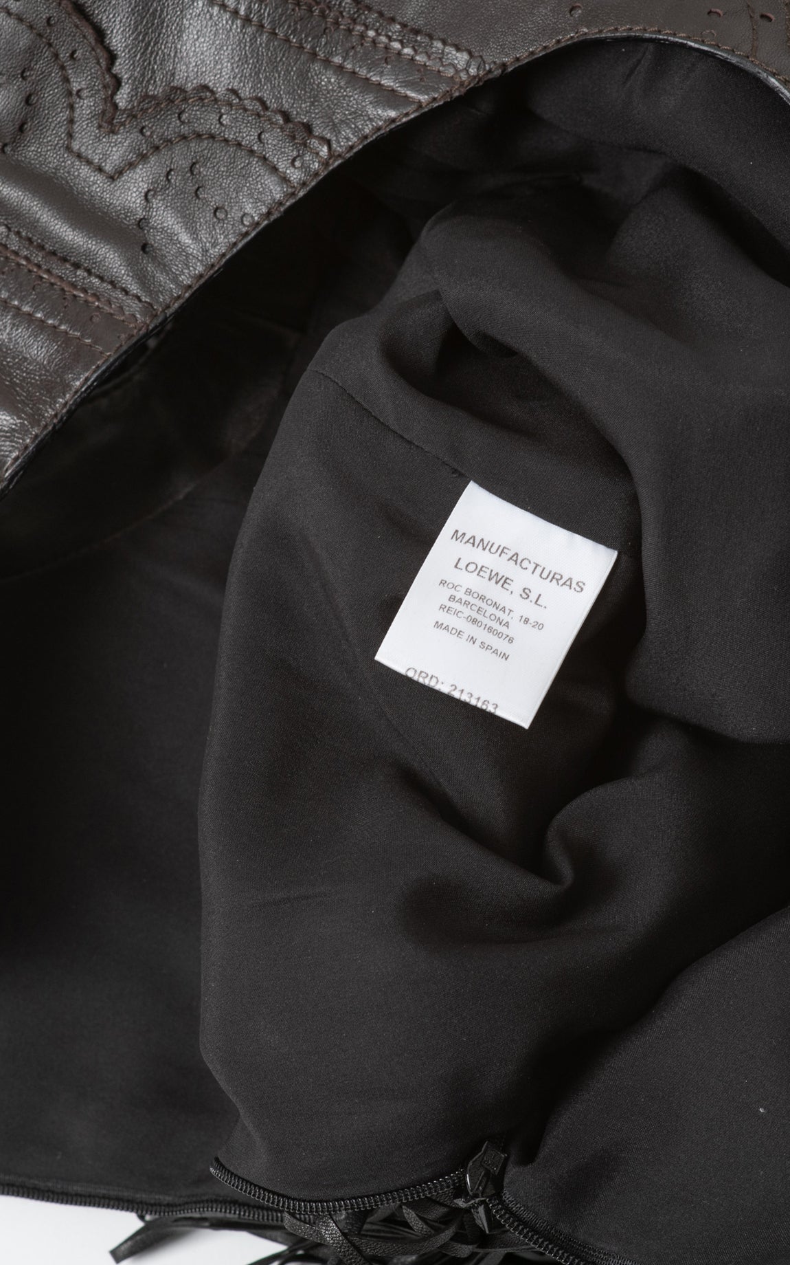 Vestido de piel y flecos de marrón chocolate