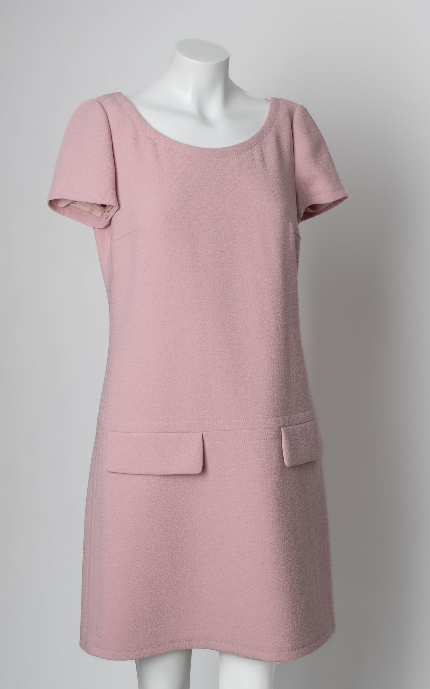 Vestido rosa manga corta