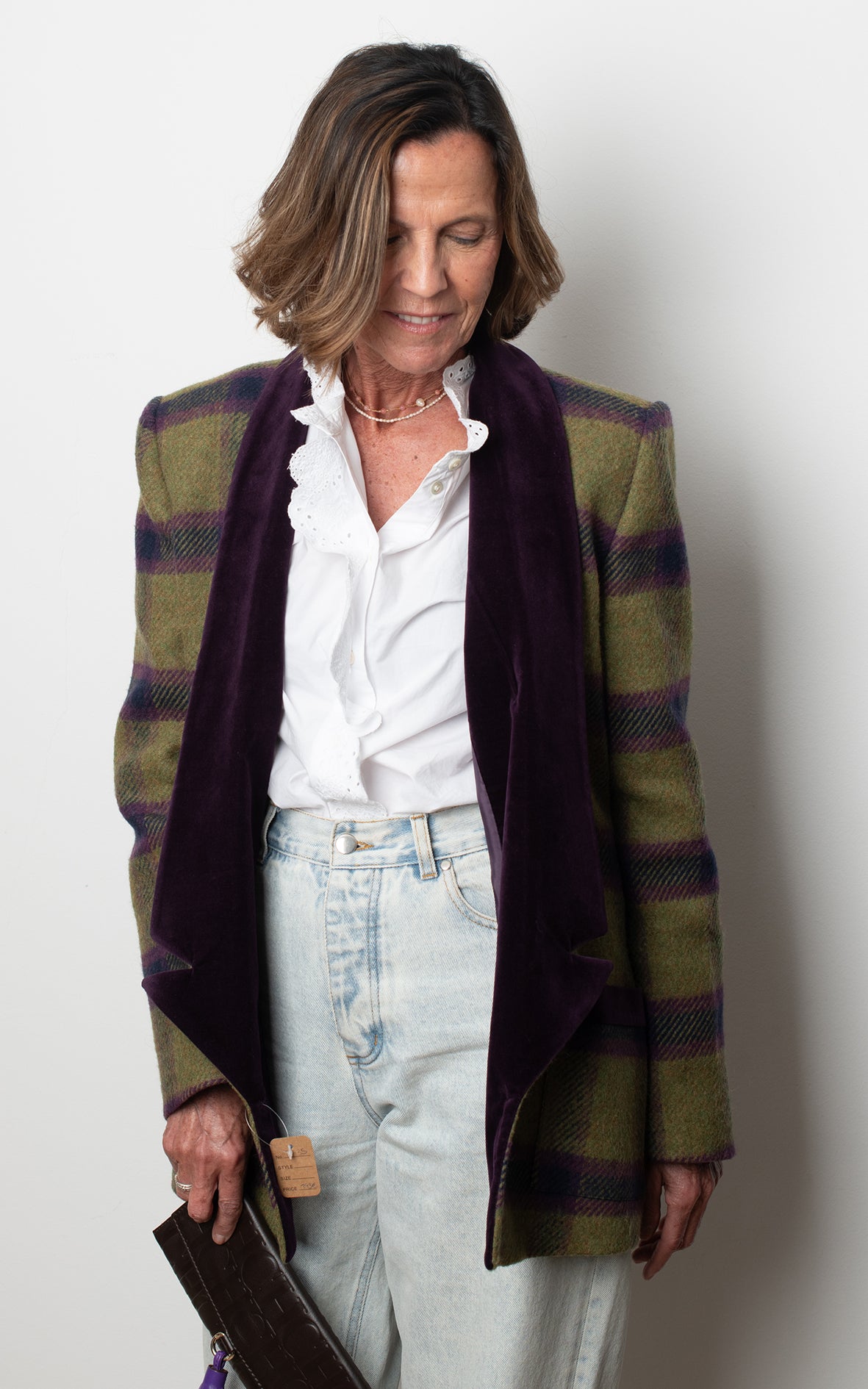 Blazer verde y morada