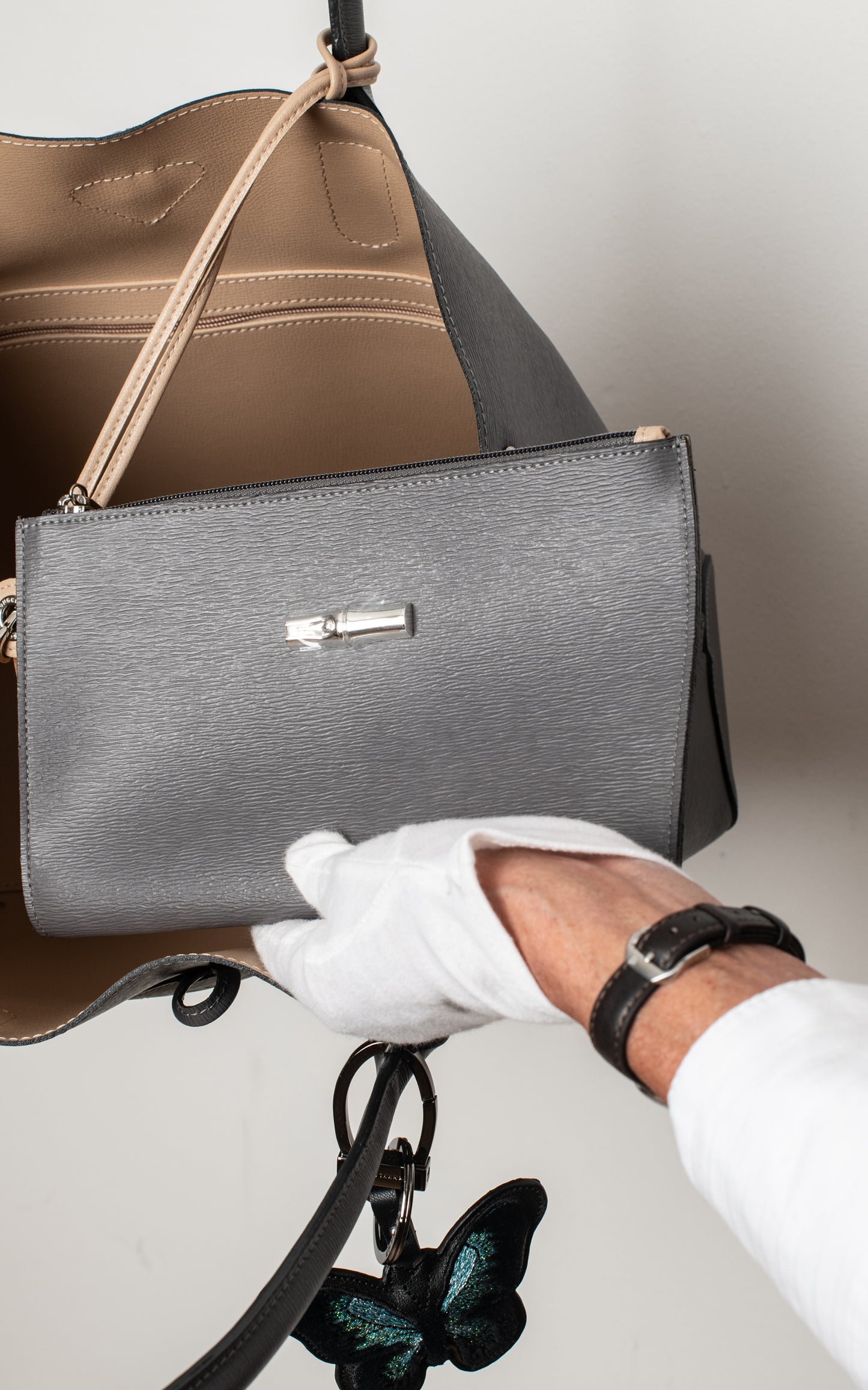 Bolso gris Le Roseau