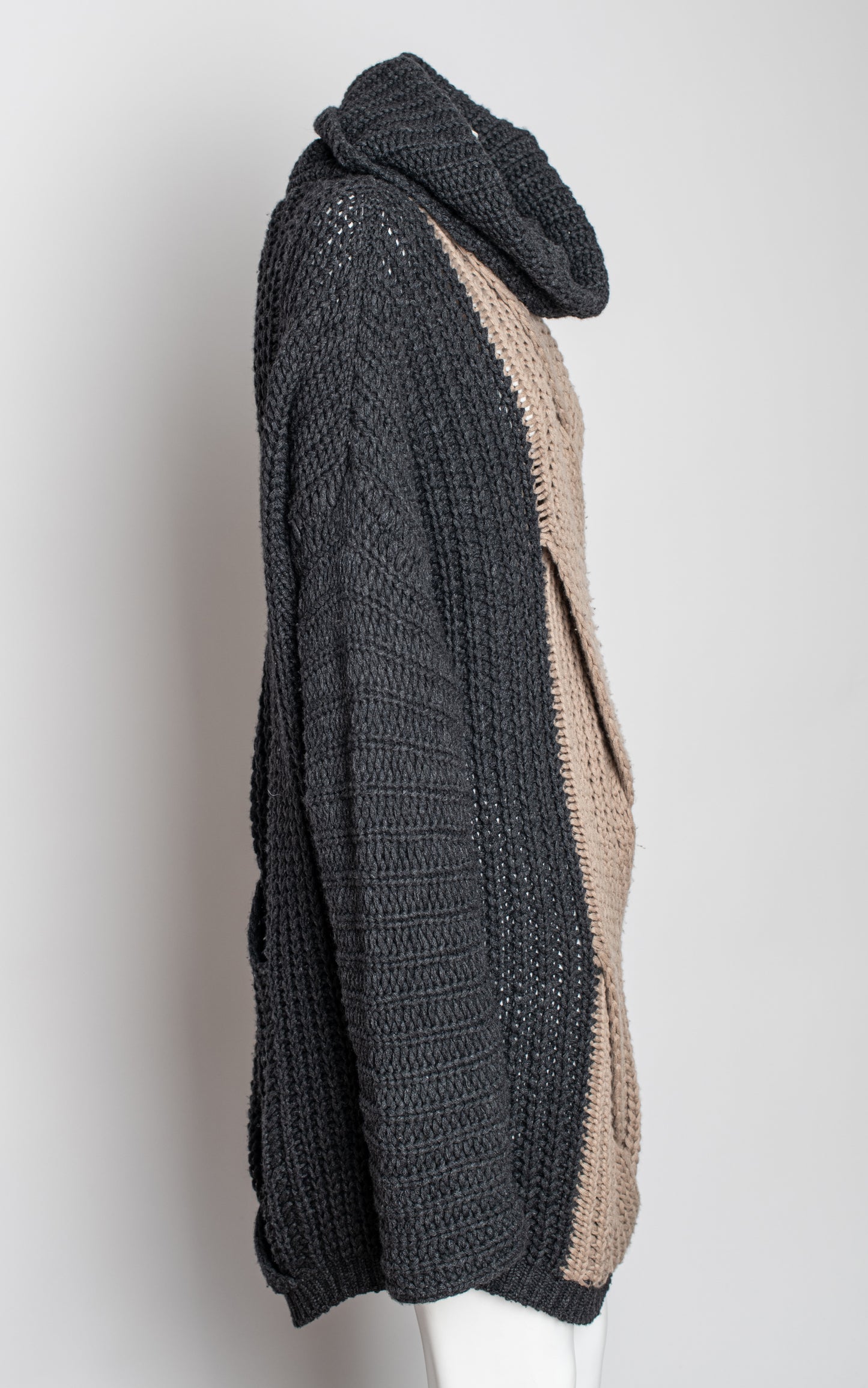 Jersey maxi ochos gris cuello cuelto