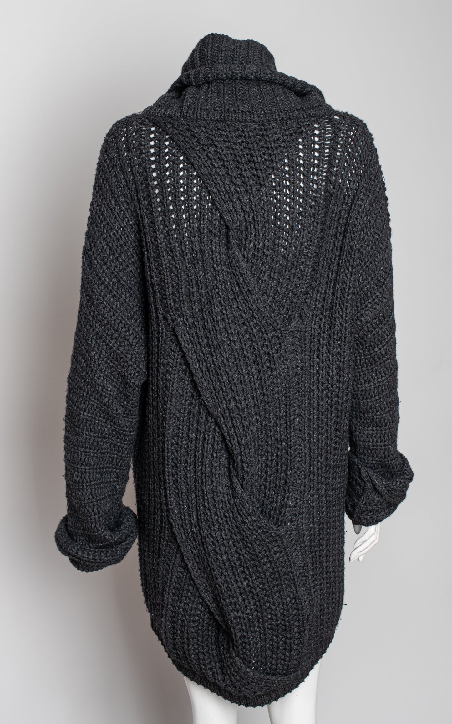 Jersey maxi ochos gris cuello cuelto