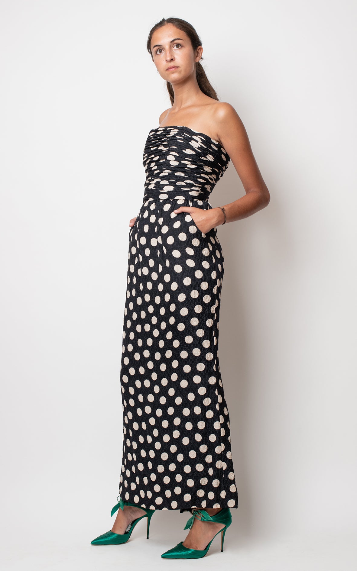 Vestido de lunares seda
