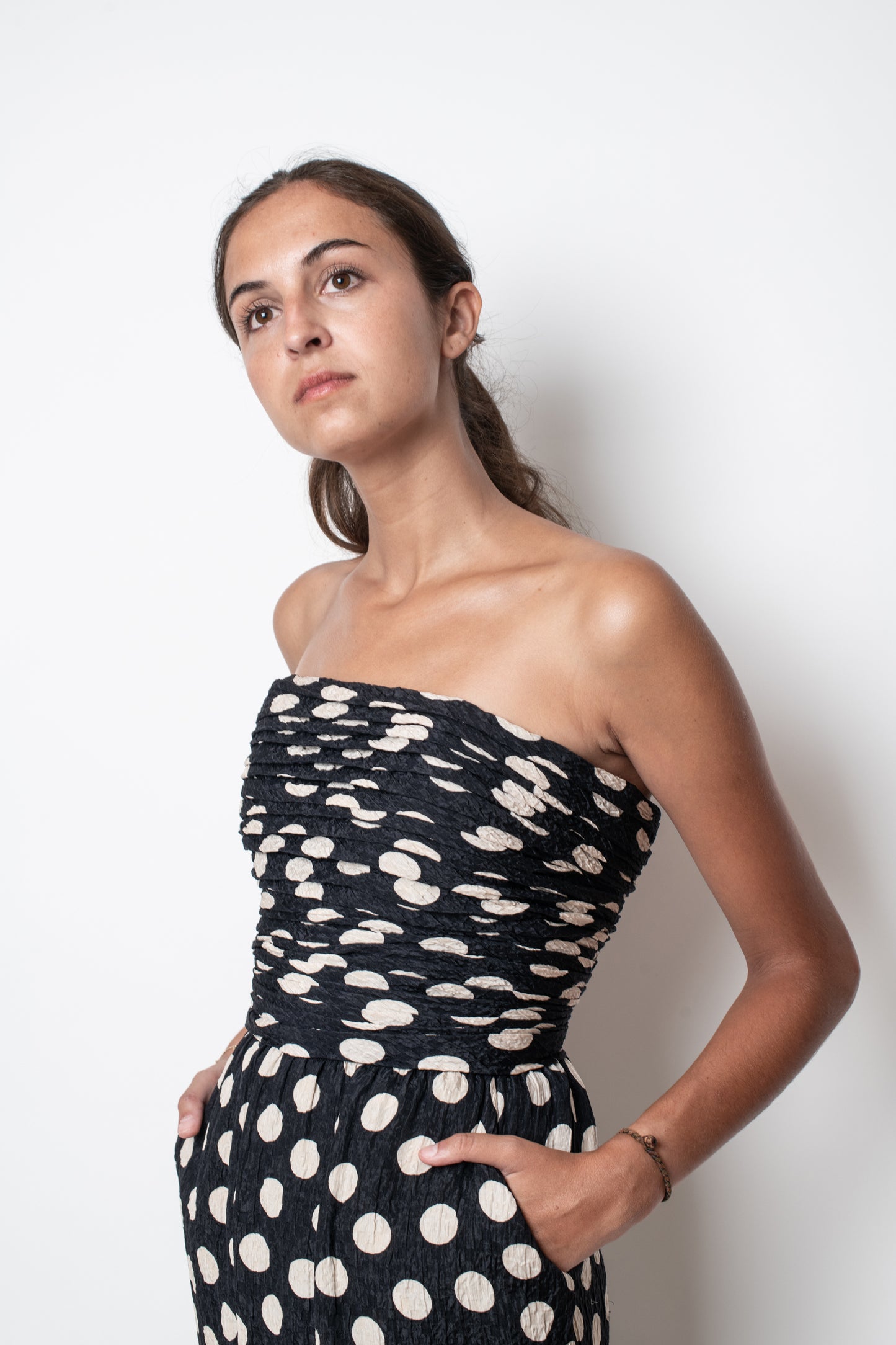 Vestido de lunares seda
