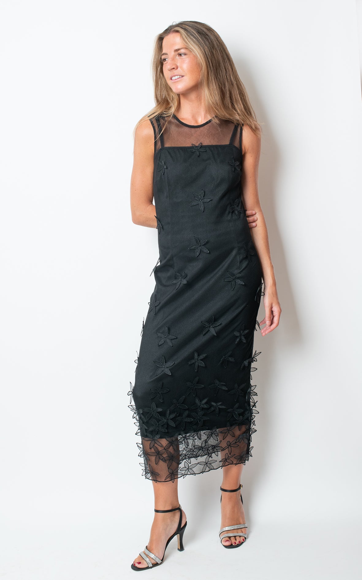 Vestido transparente flores