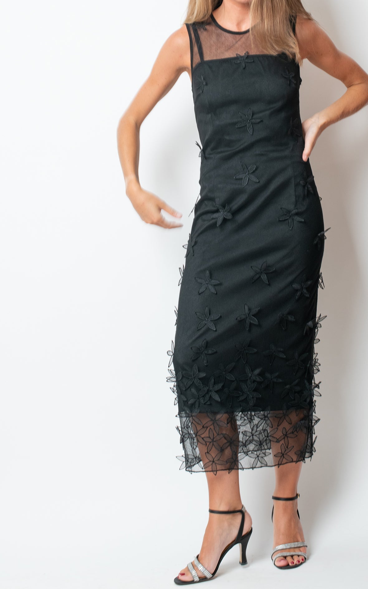 Vestido transparente flores