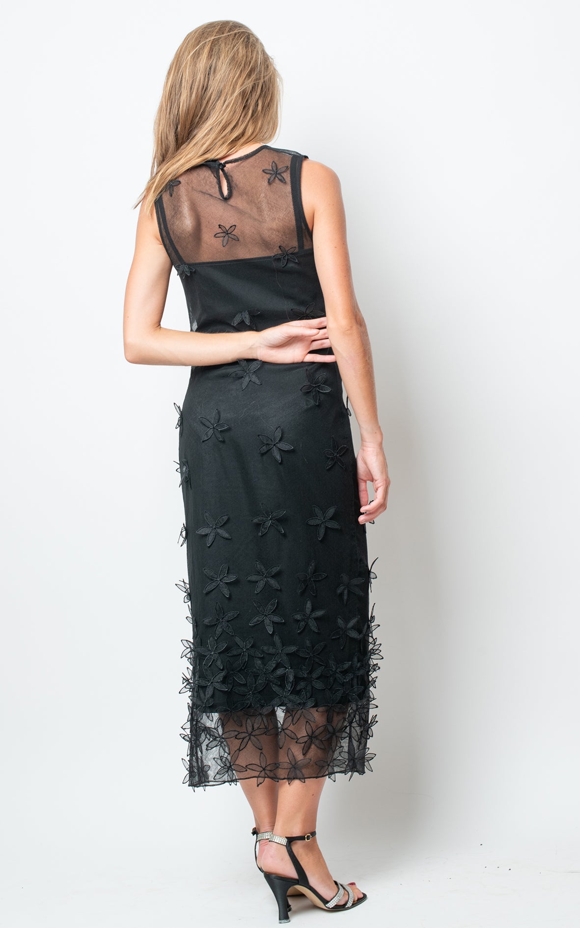 Vestido transparente flores