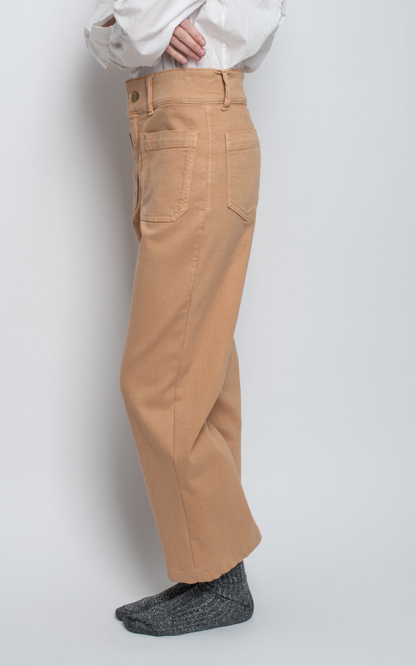Pantalon denim camel