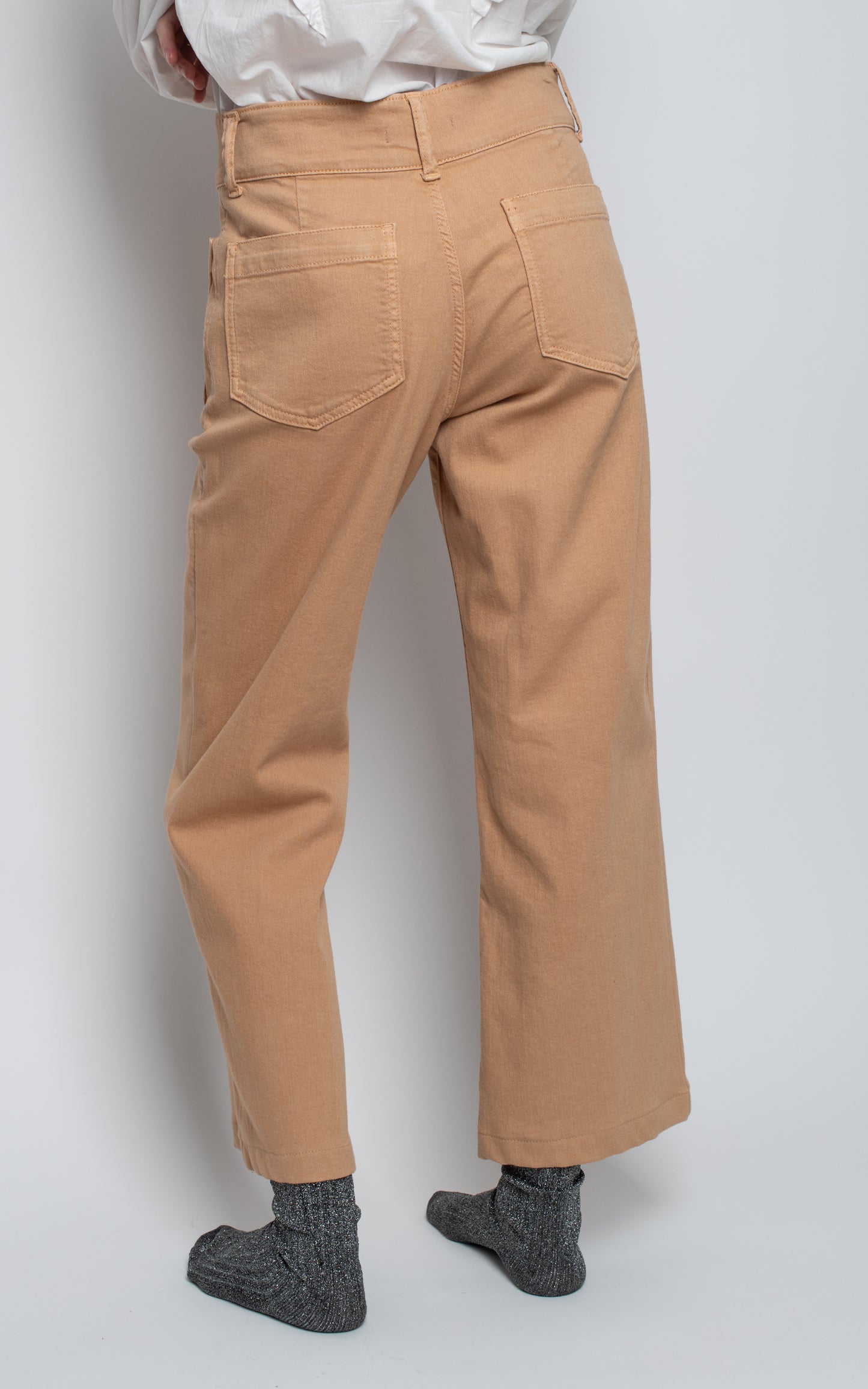 Pantalon denim camel