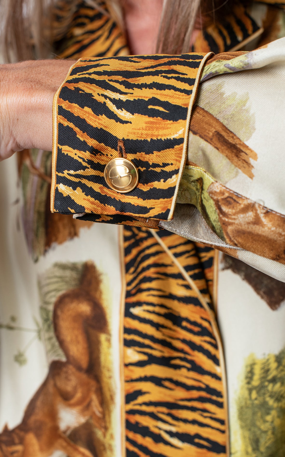 Camisa seda animal print
