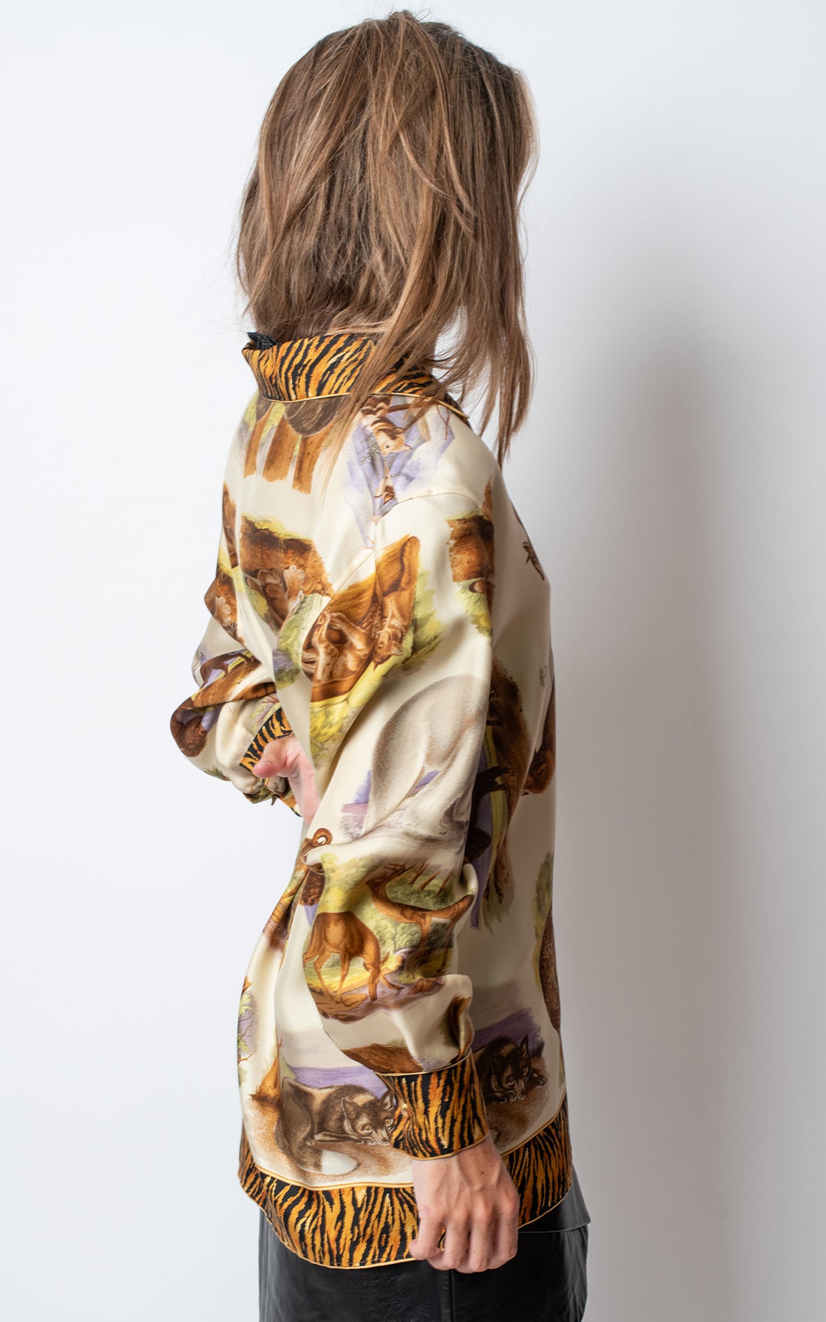 Camisa seda animal print