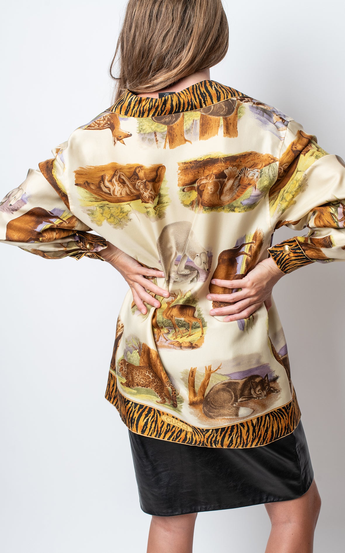 Camisa seda animal print