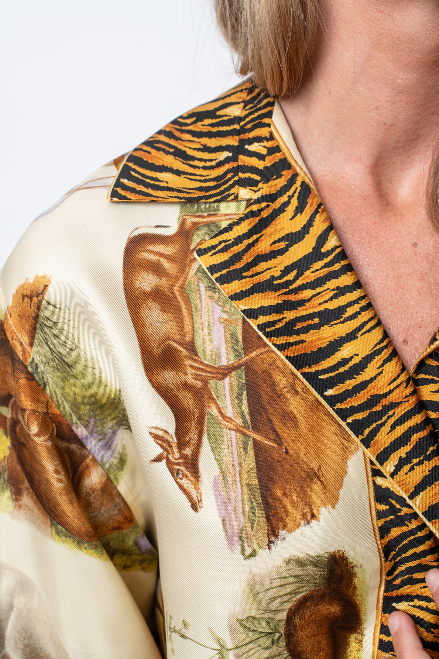 Camisa seda animal print