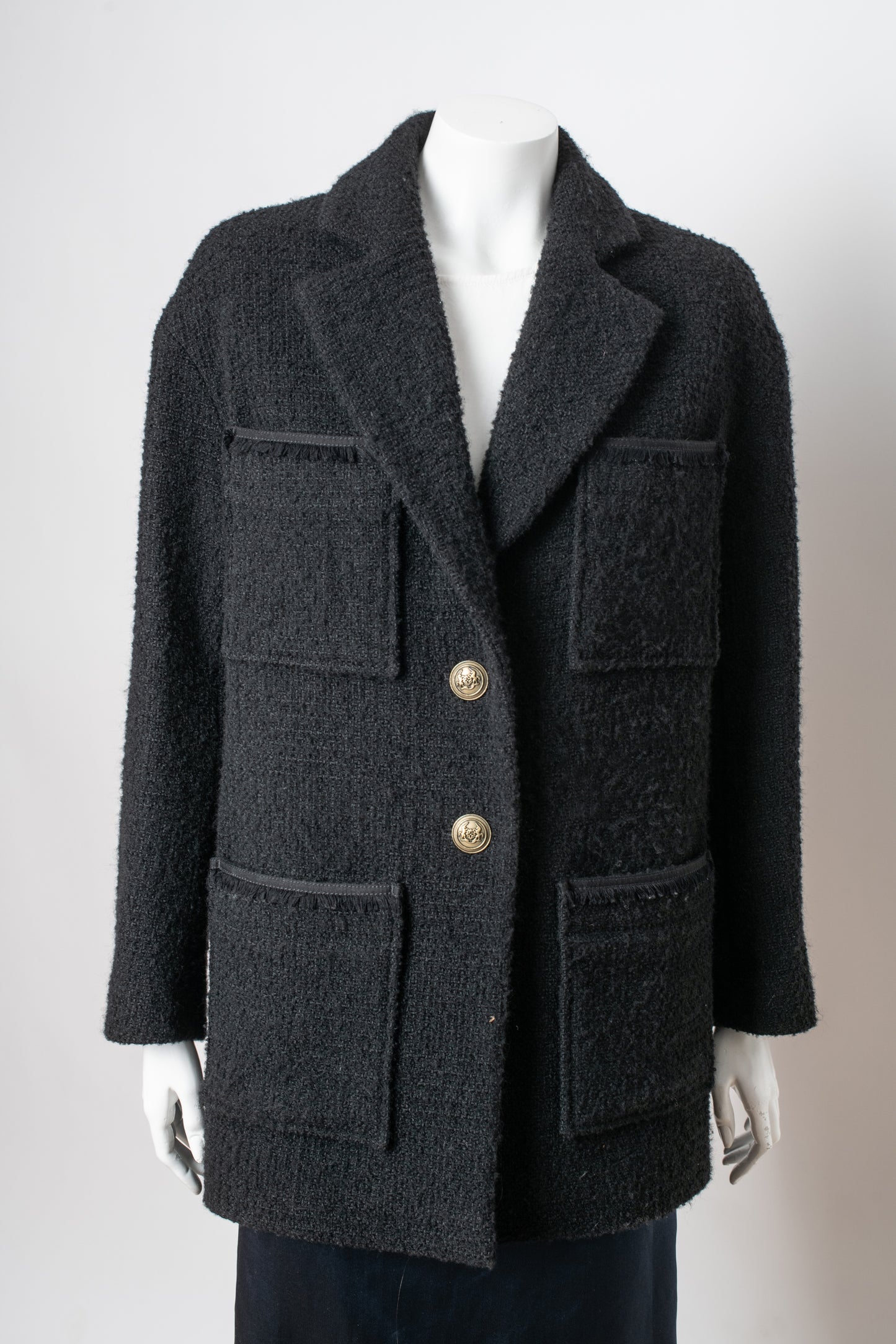 Chaqueton de lana negro