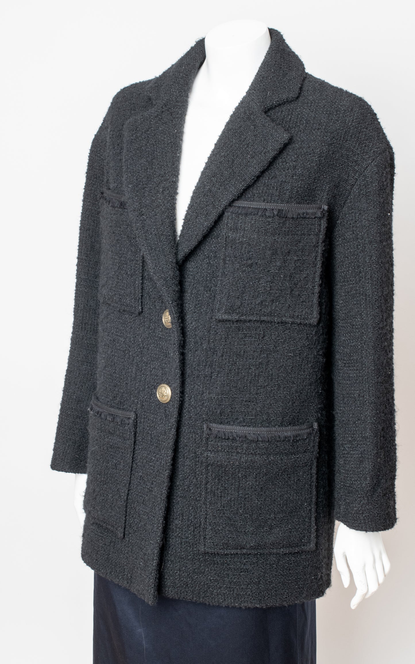 Chaqueton de lana negro