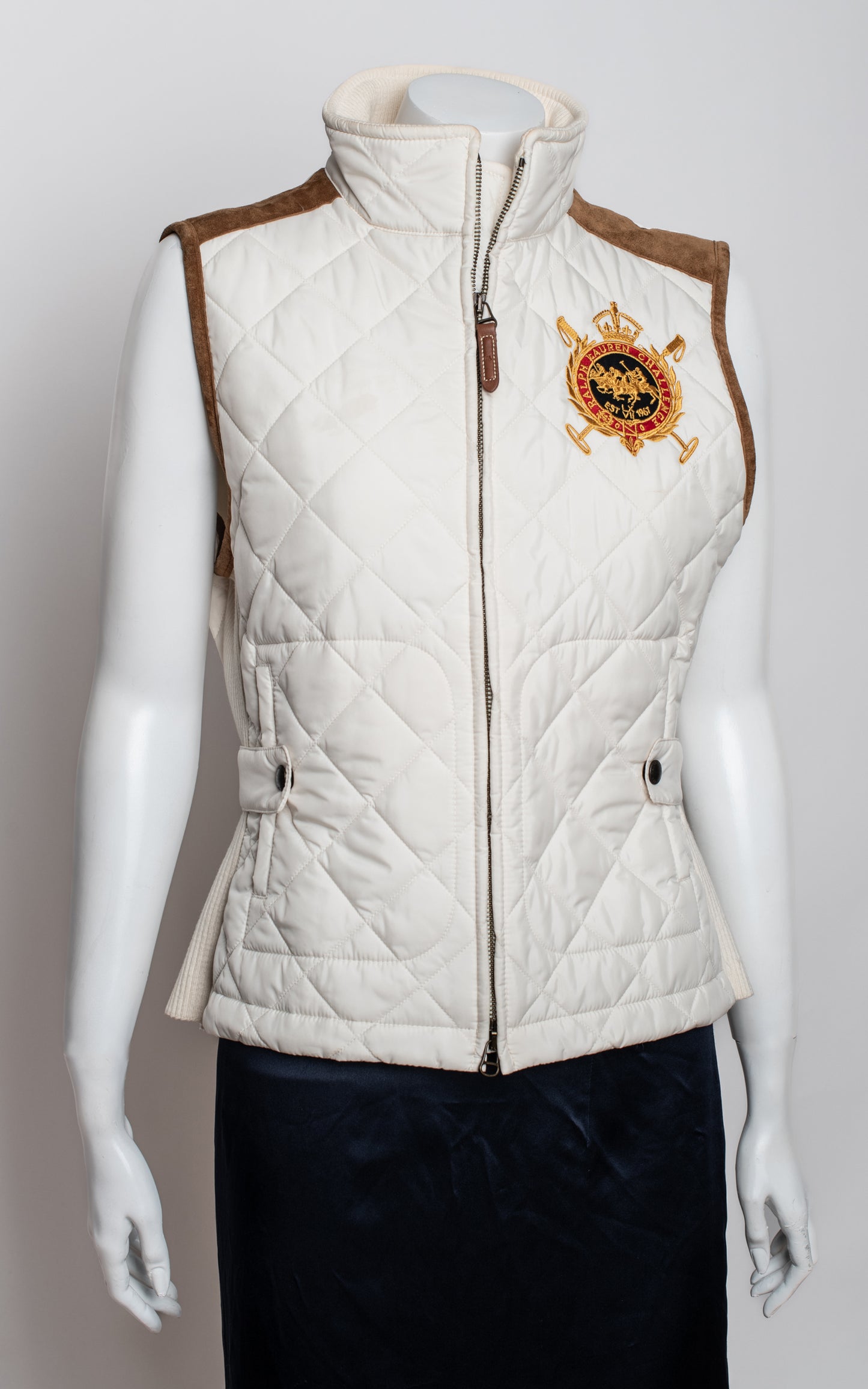 Chaleco blanco plumas