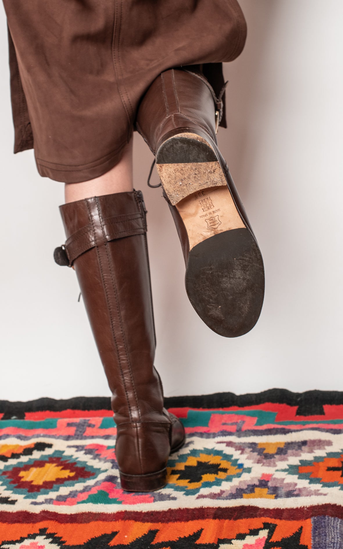 Botas cordones de piel