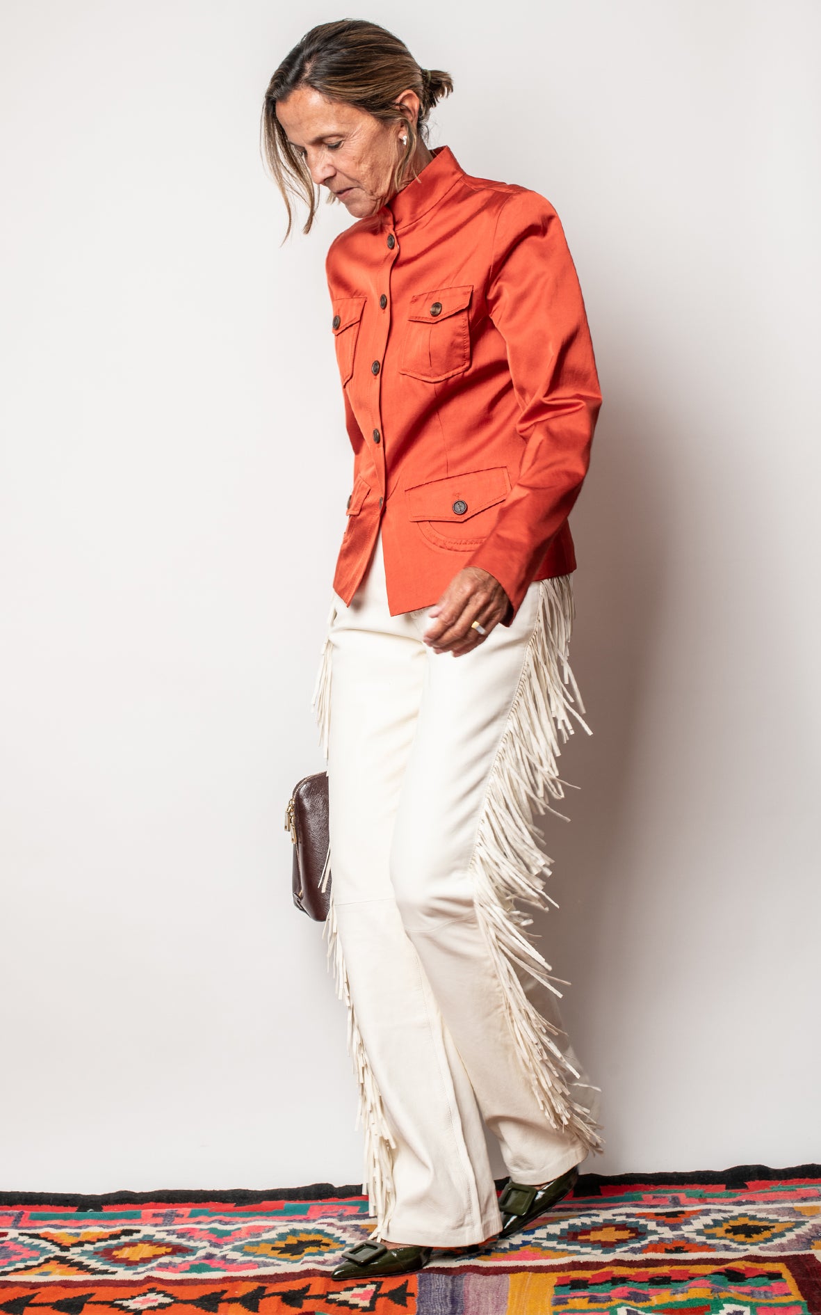 Pantalones de piel con flecos