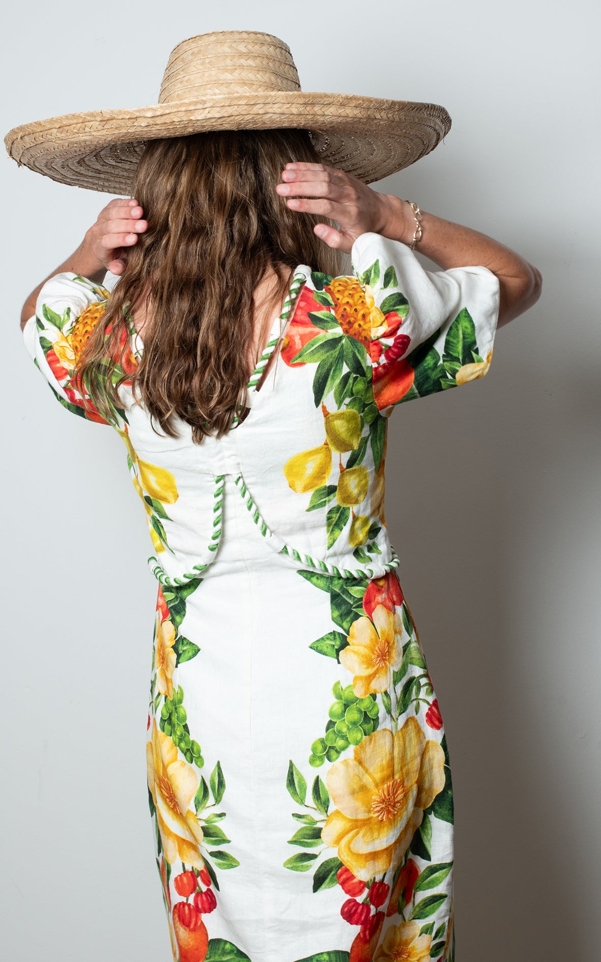 Vestido floral lino