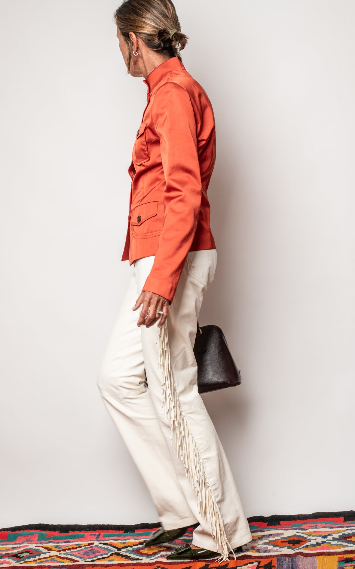 Pantalones de piel con flecos