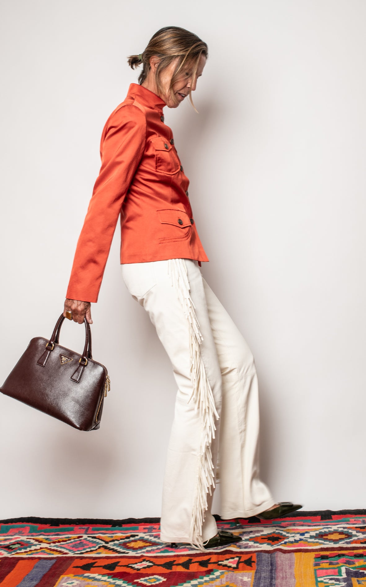 Pantalones de piel con flecos