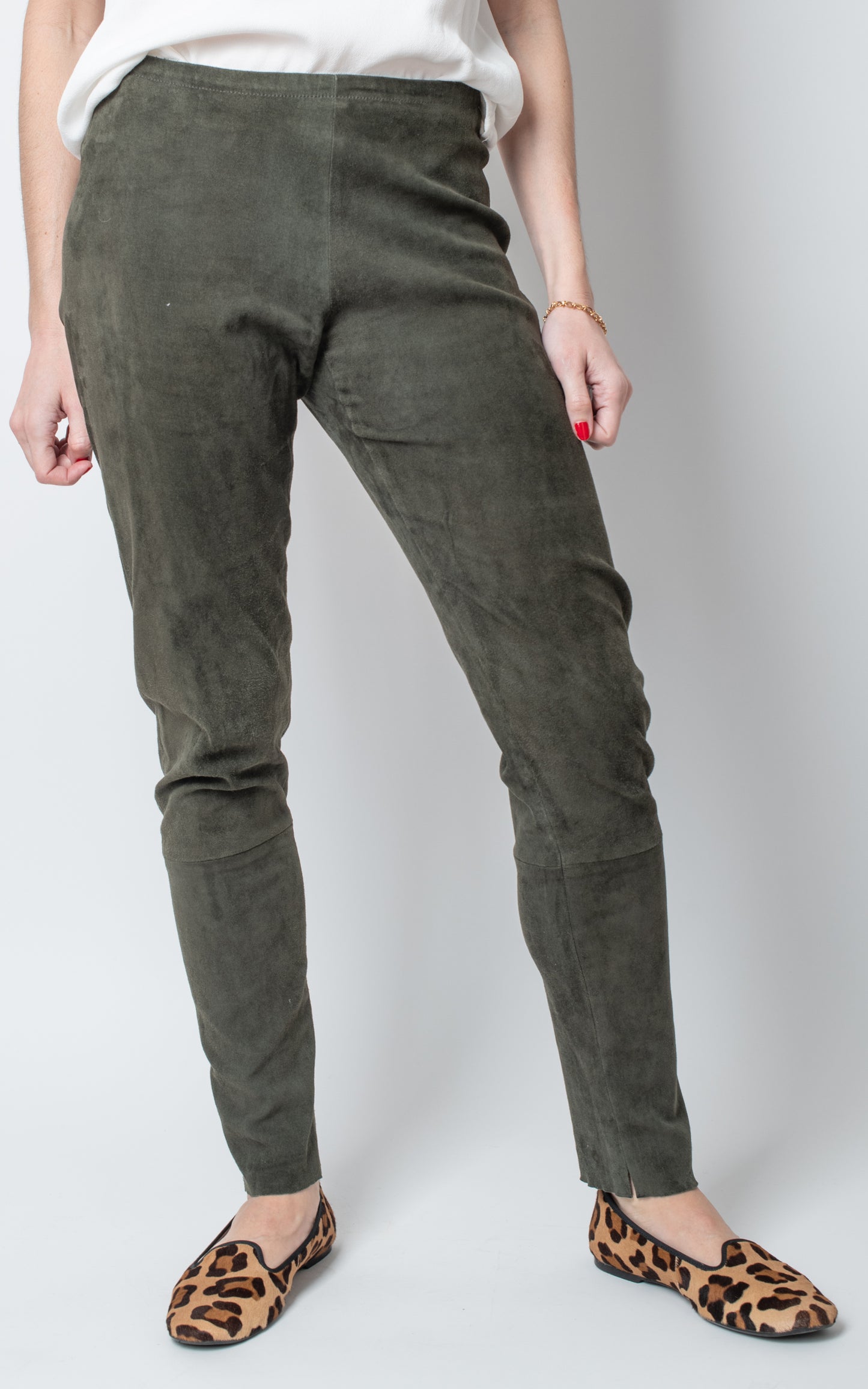 Leggings de ante verde