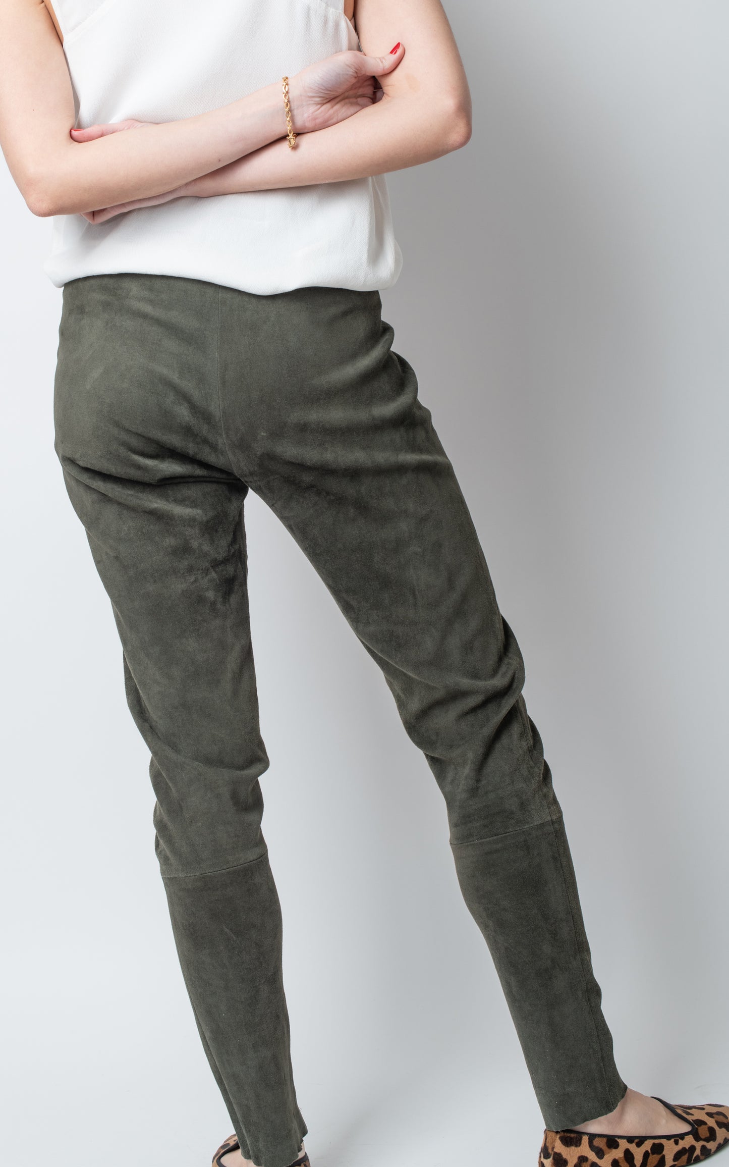 Leggings de ante verde