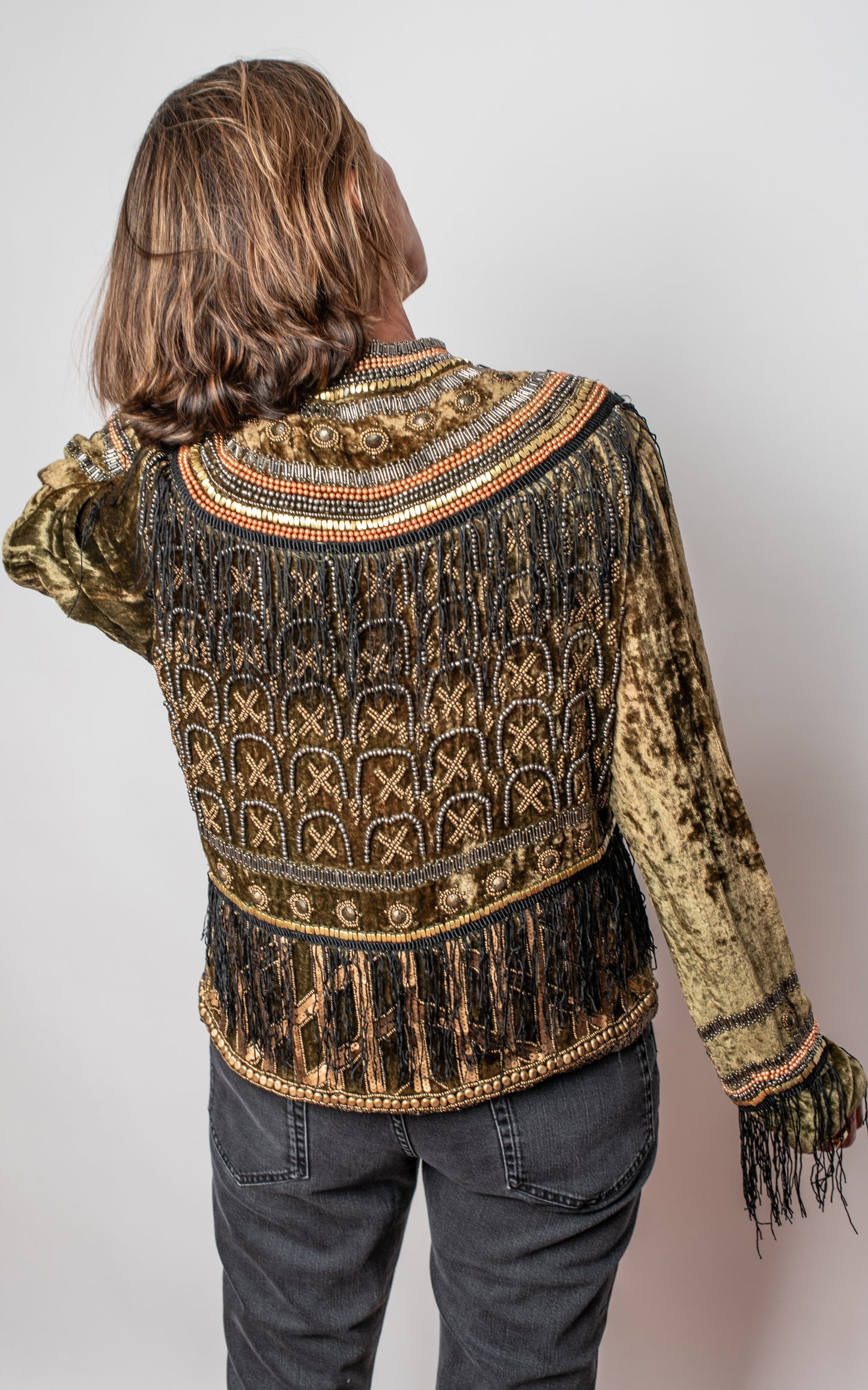 Blazer terciopelo con abalorios