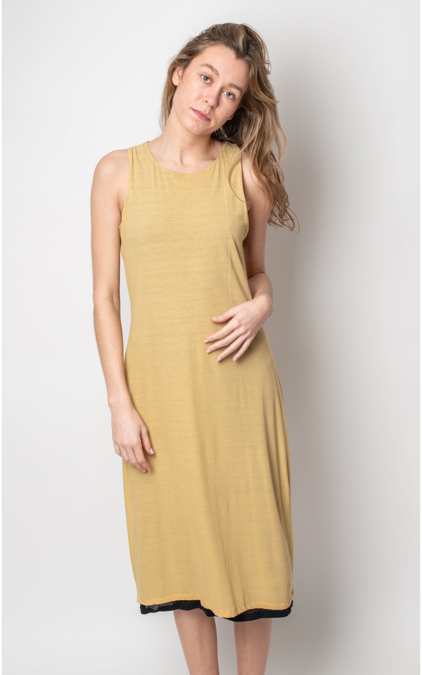 Vestido reversible negro & ocre