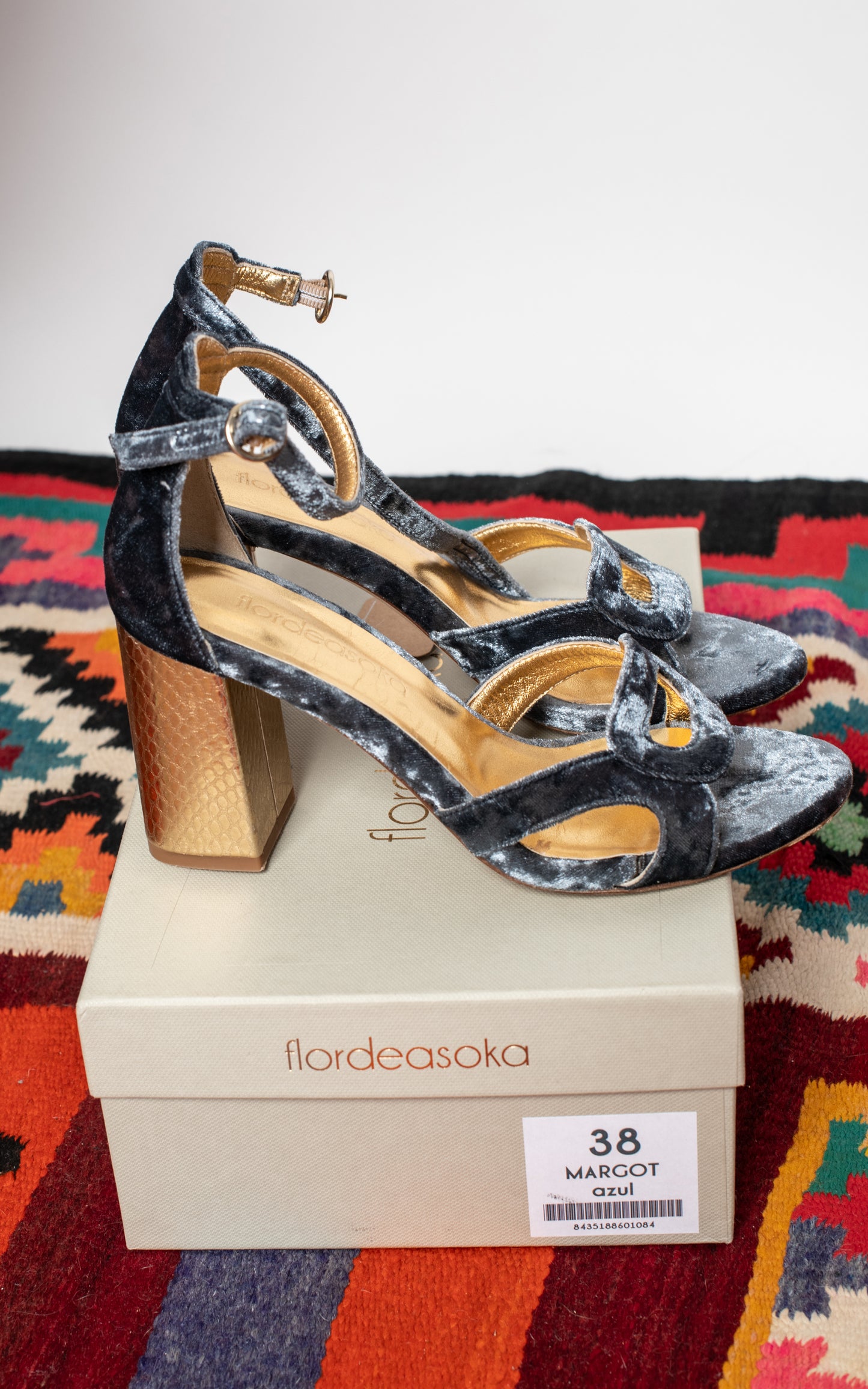 Tacones terciopelo azules