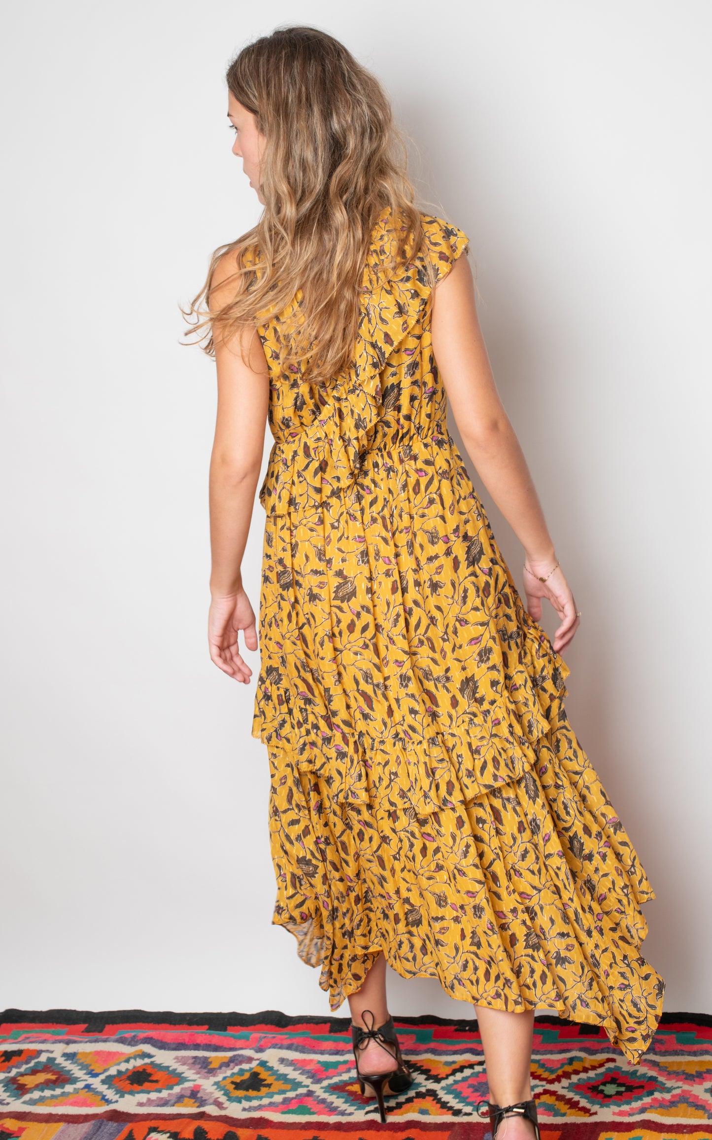 Vestido mostaza de flores