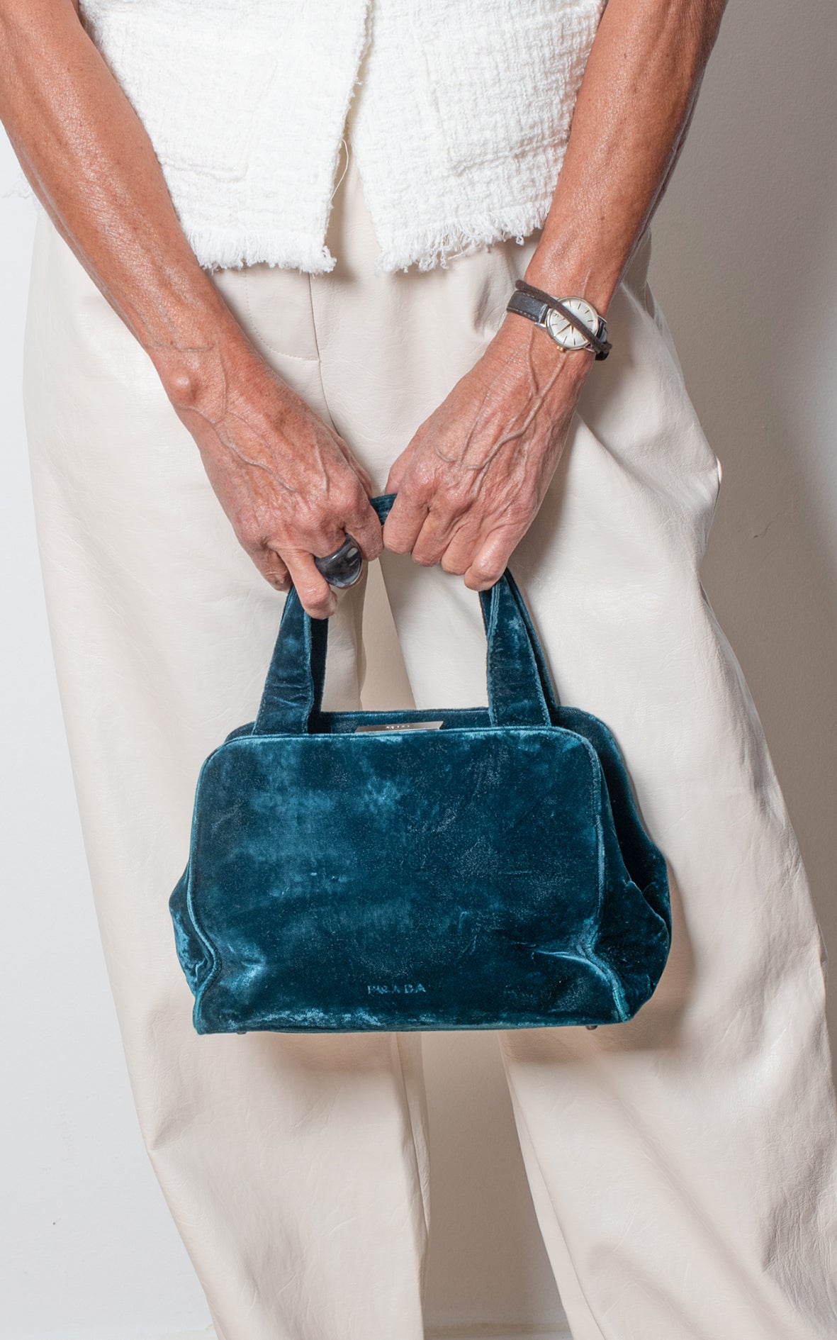 Bolso tote mini terciopelo