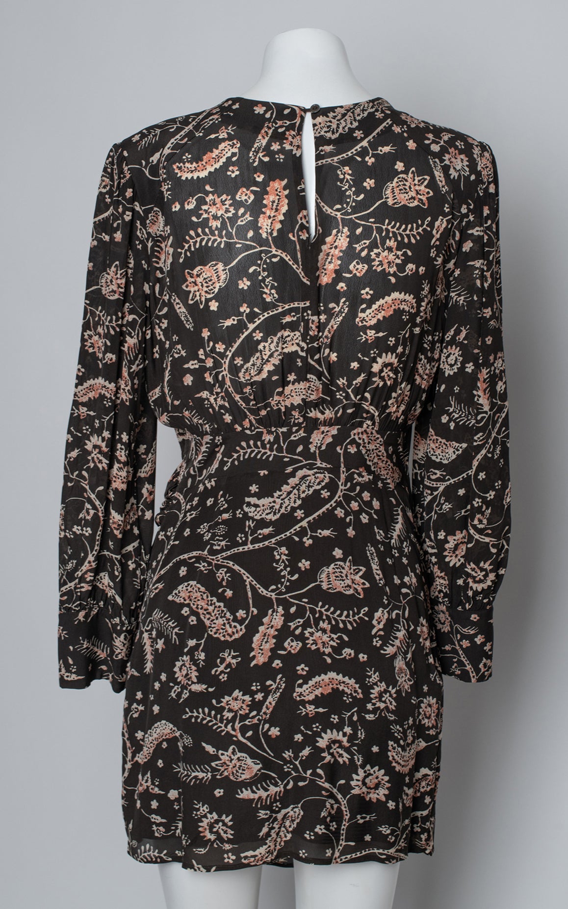 Vestido corto negro flores
