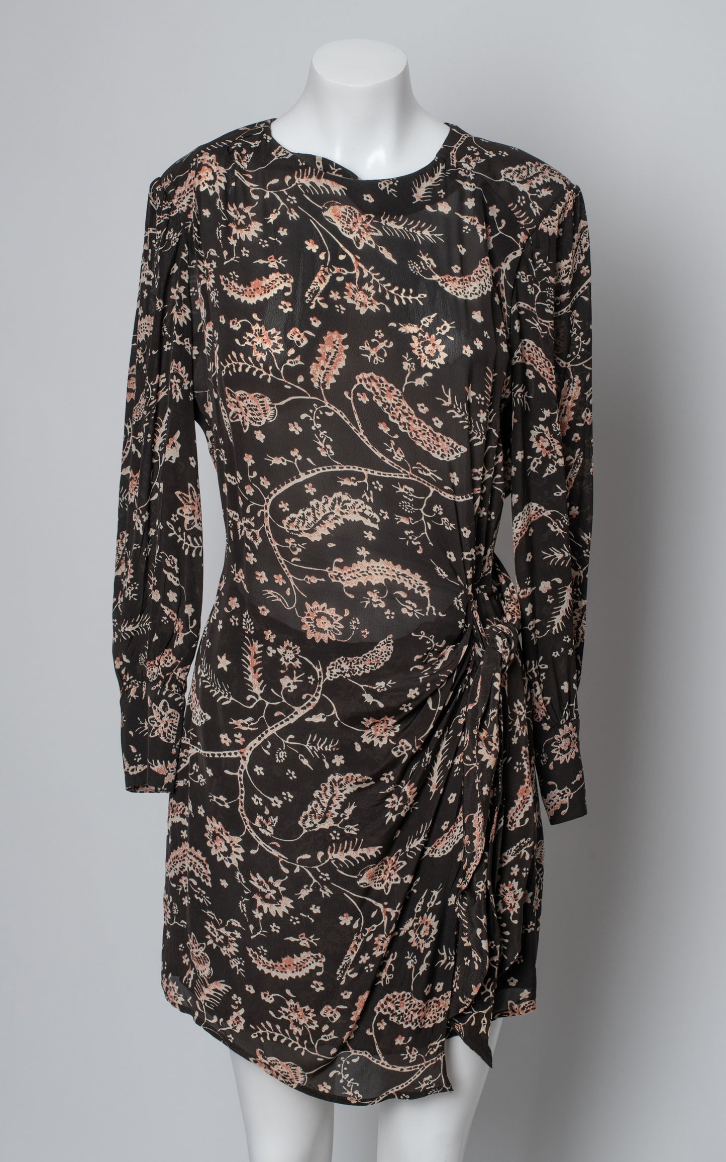 Vestido corto negro flores