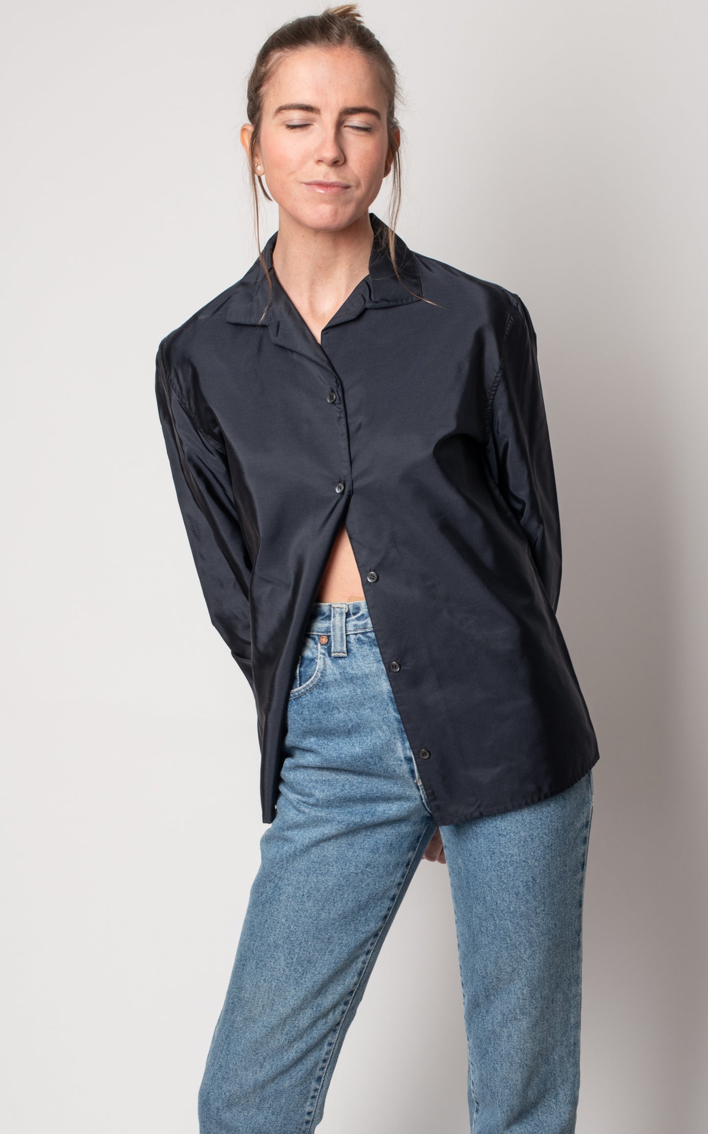 Camisa azul seda