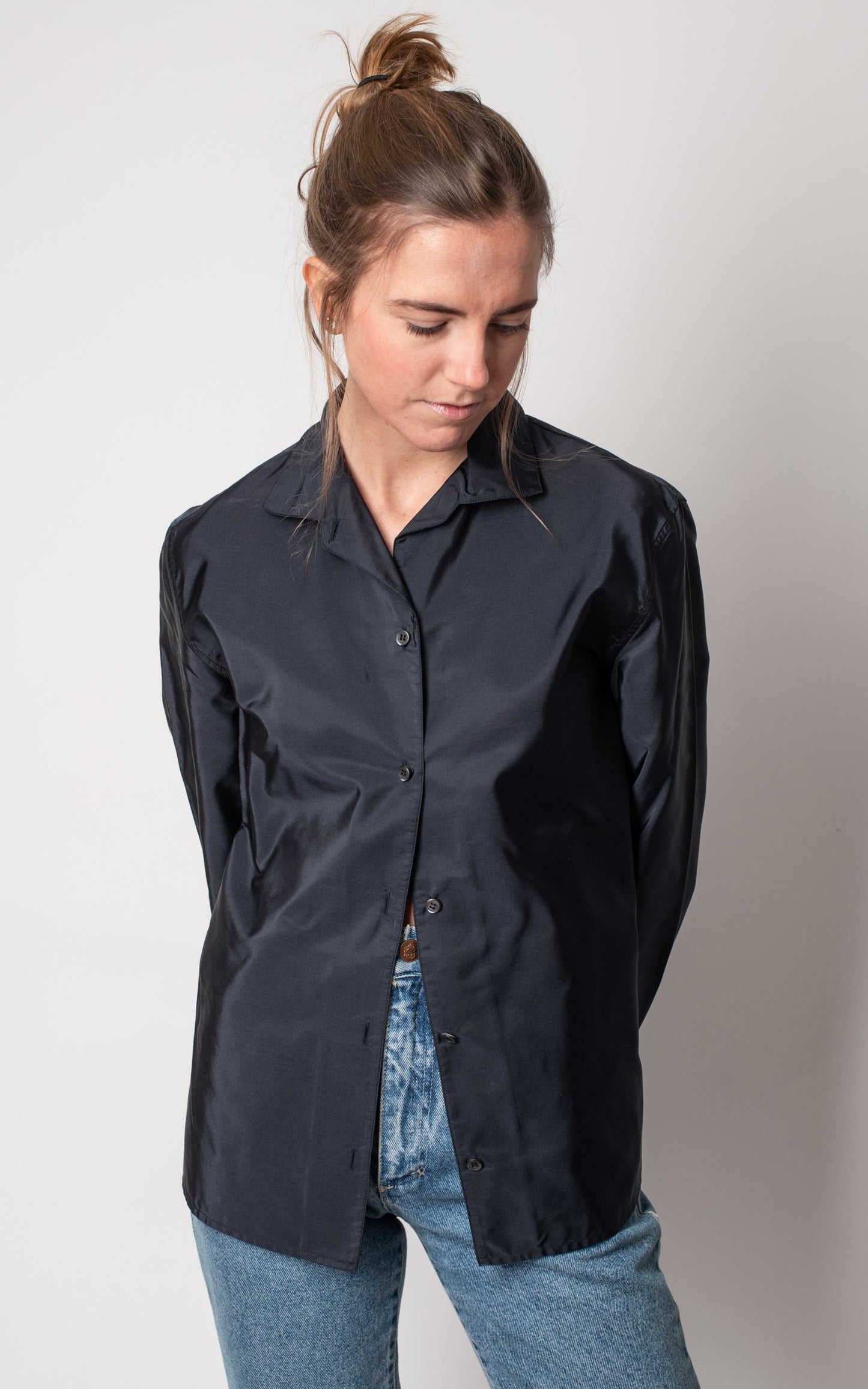 Camisa azul seda