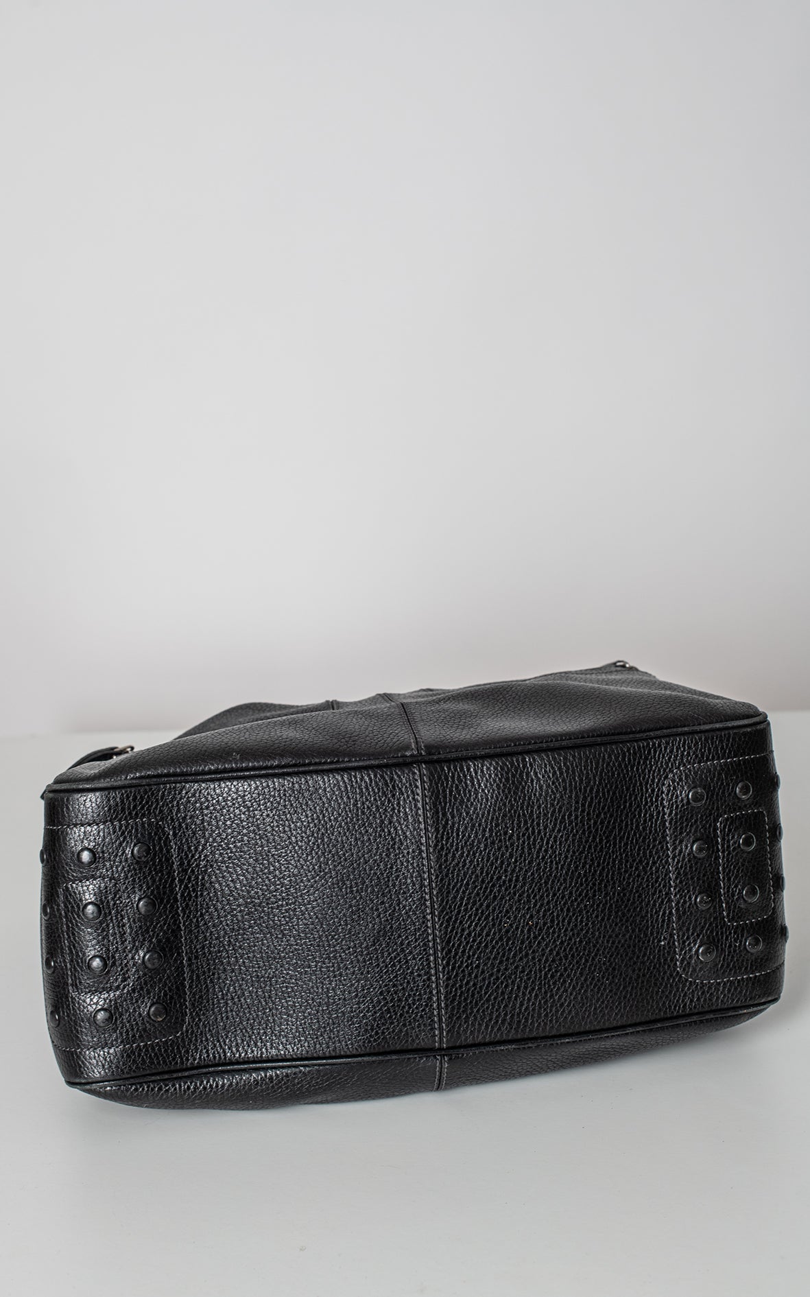 Bolso de hombro negro piel