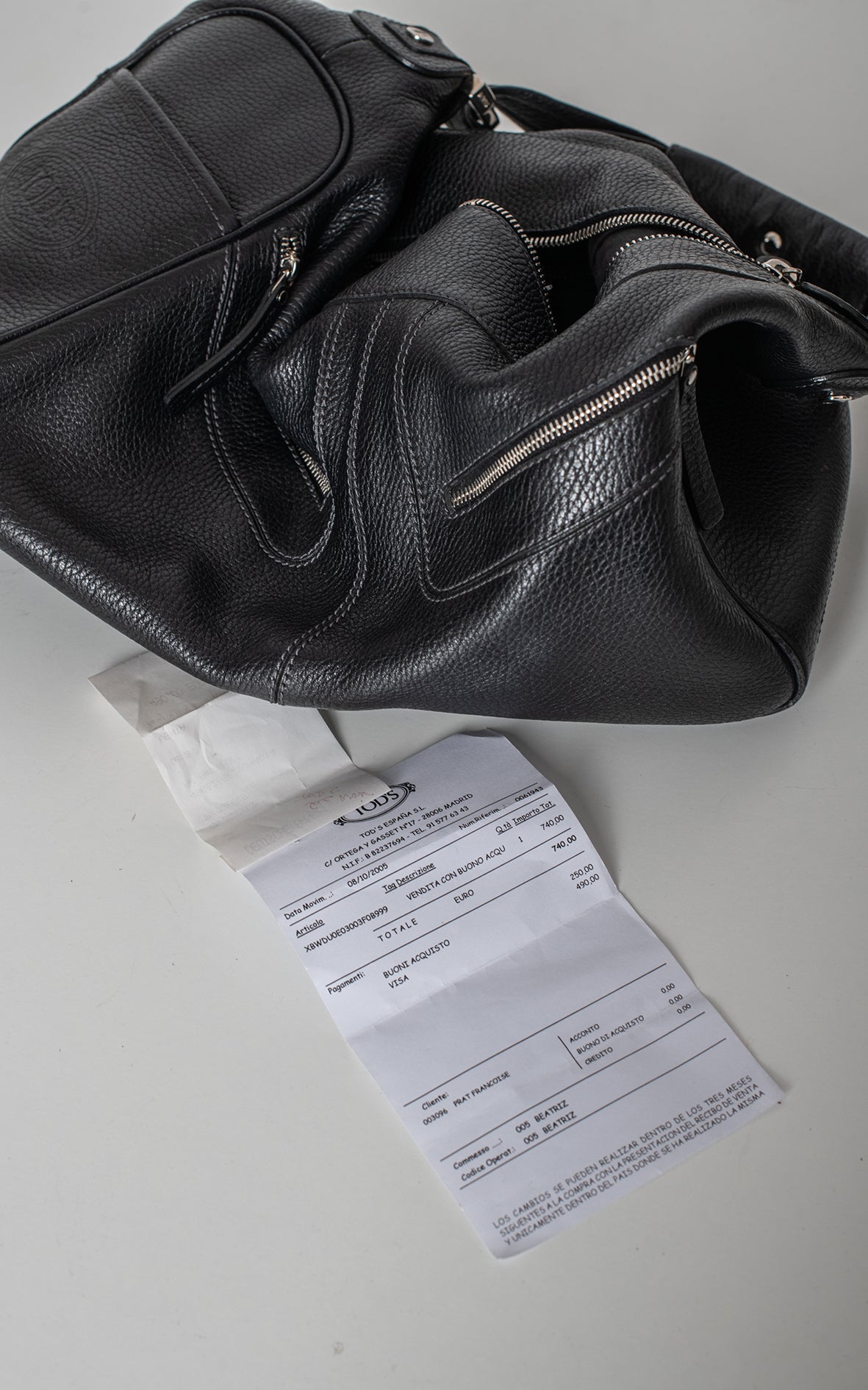 Bolso de hombro negro piel