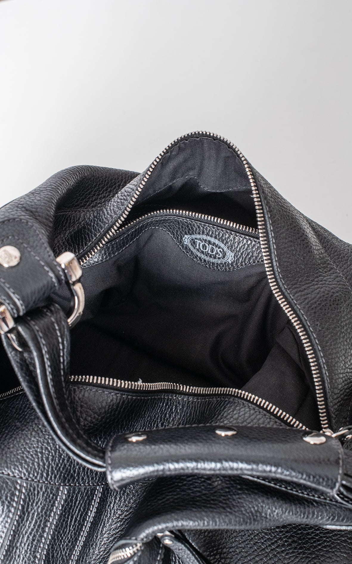 Bolso de hombro negro piel