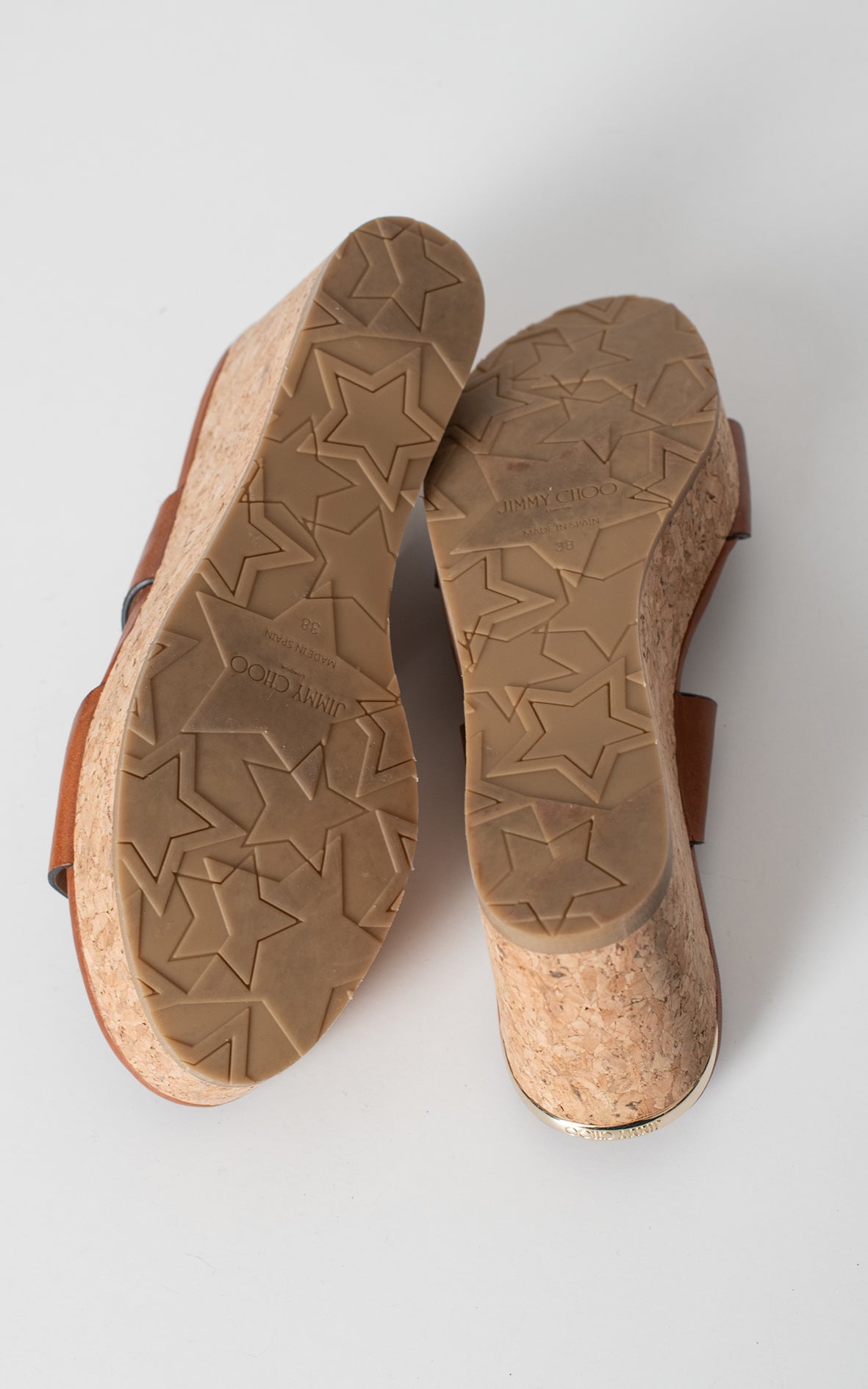 Cuñas de piel marrones