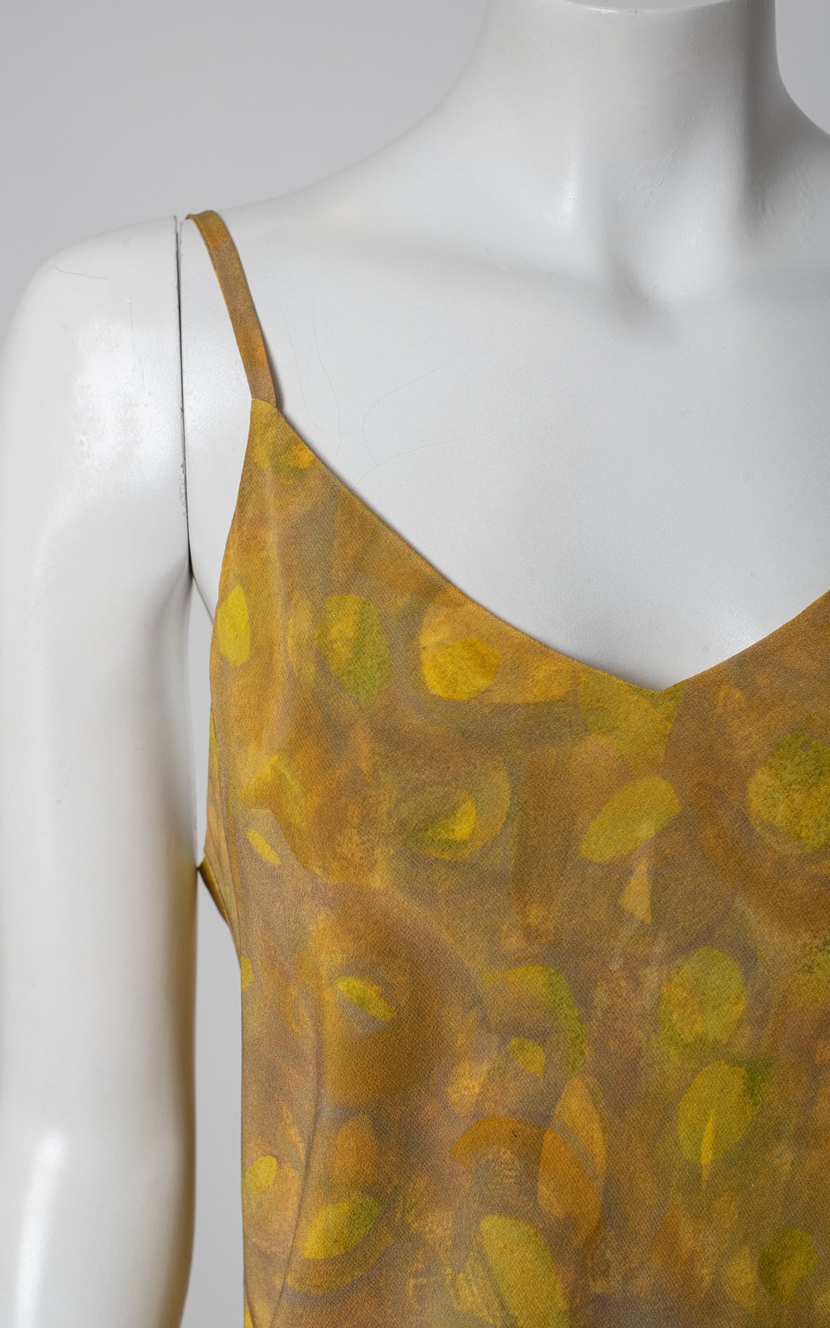 Vestido seda amarillo con lunares
