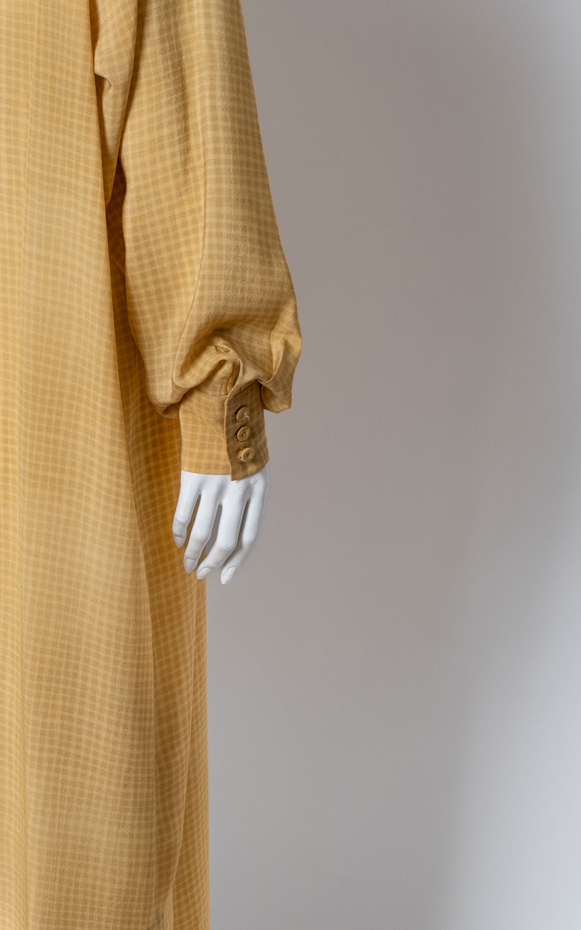 Vestido cuadros seda amarillo
