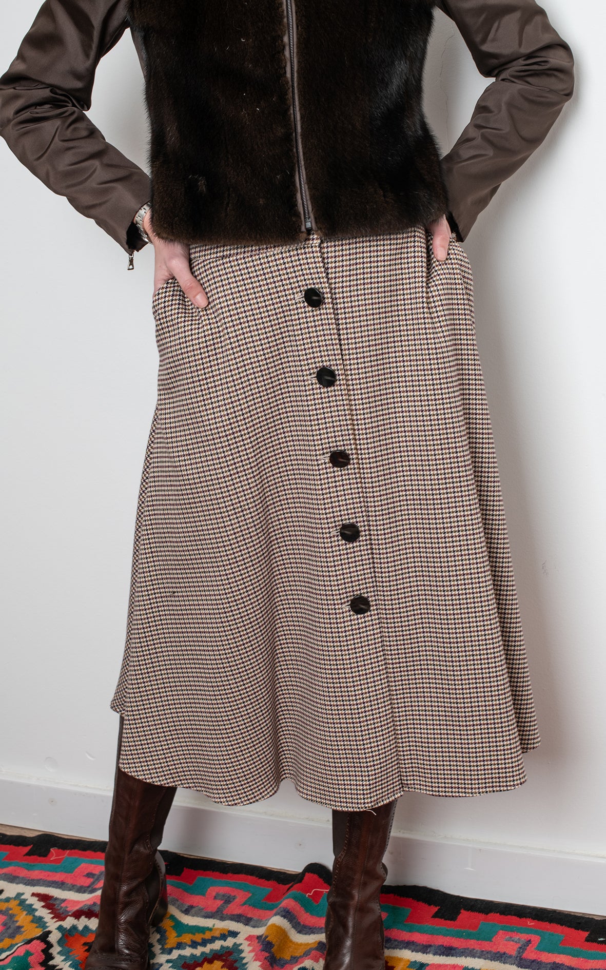 Falda de cuadros midi