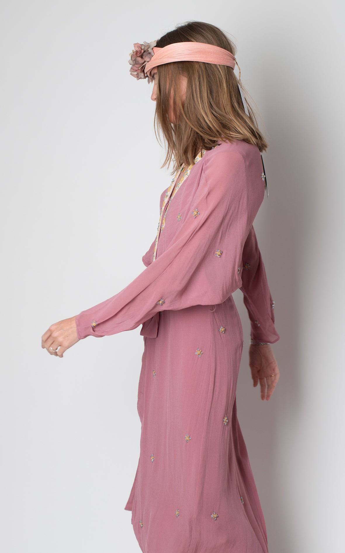 Vestido rosa palo